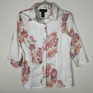 Denim & Co X-Small Floral Button Down Cottagecore Gardengirlcore Casual